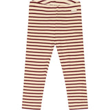 Petit Piao Dark Cherry/Dark Off White Leggings Modal Striped