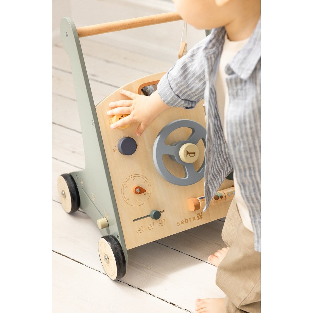 Sebra Wooden Activity Walker Car