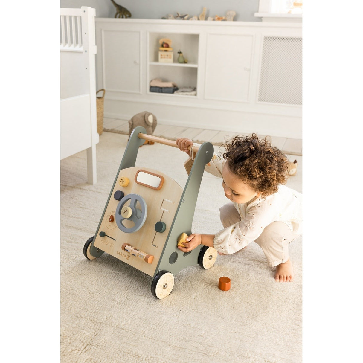 Sebra Wooden Activity Walker Car