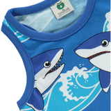 Småfolk Brilliant Blue Tank top and cycling shorts with sharks 4