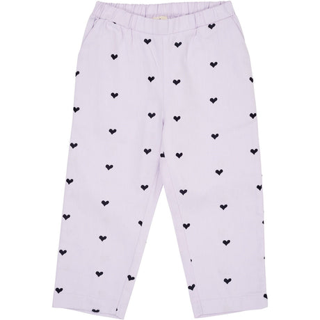 Copenhagen Colors Lavender W. Navy Hearts Twill Heart Pants