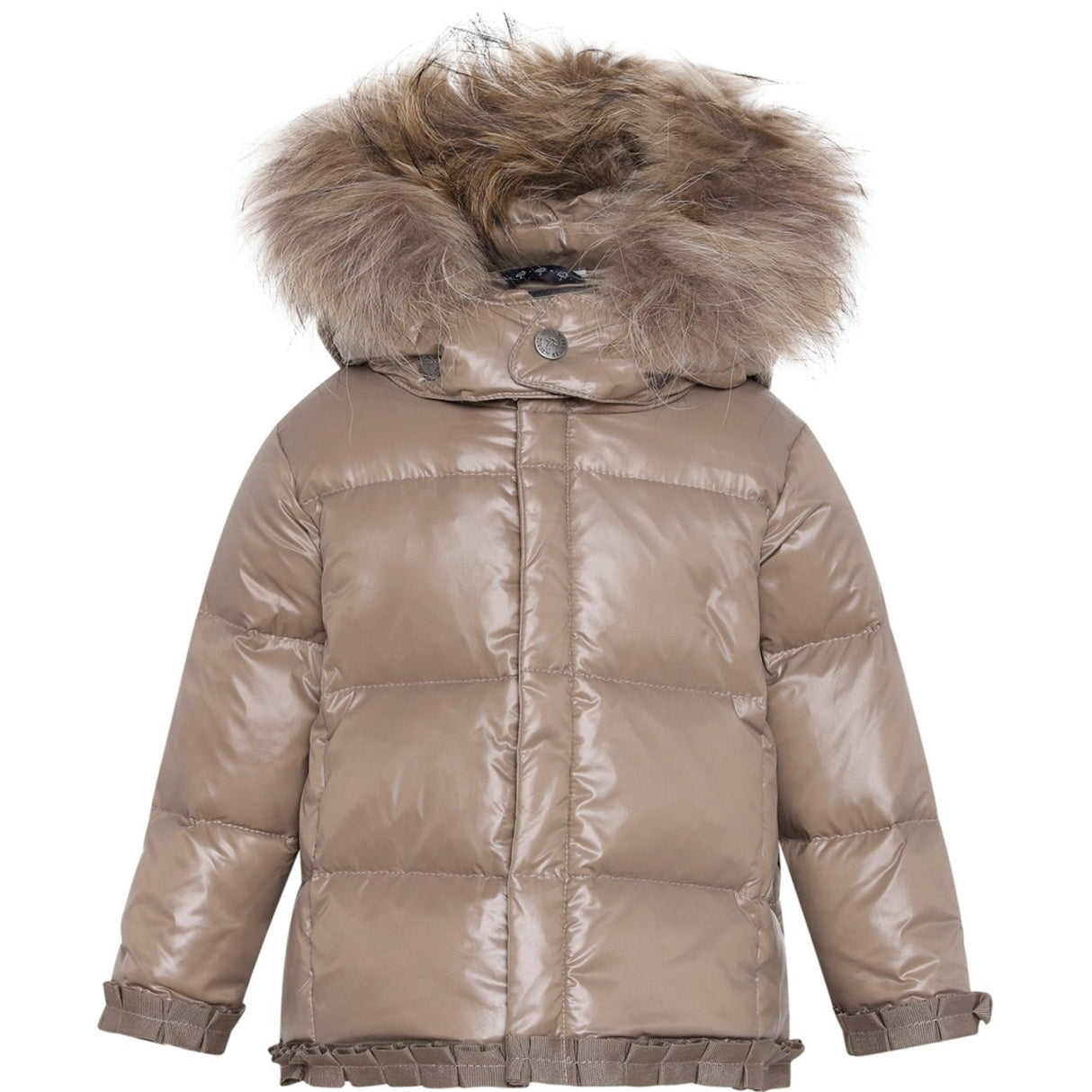 Ver De Terre Featherlight Baby Girls Jacket m. Fur Caramel