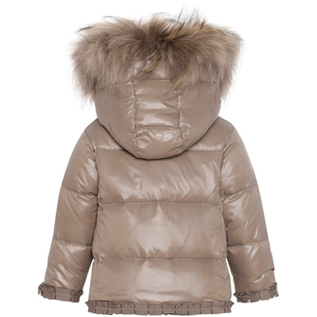 Ver De Terre Featherlight Baby Girls Jacket m. Fur Caramel