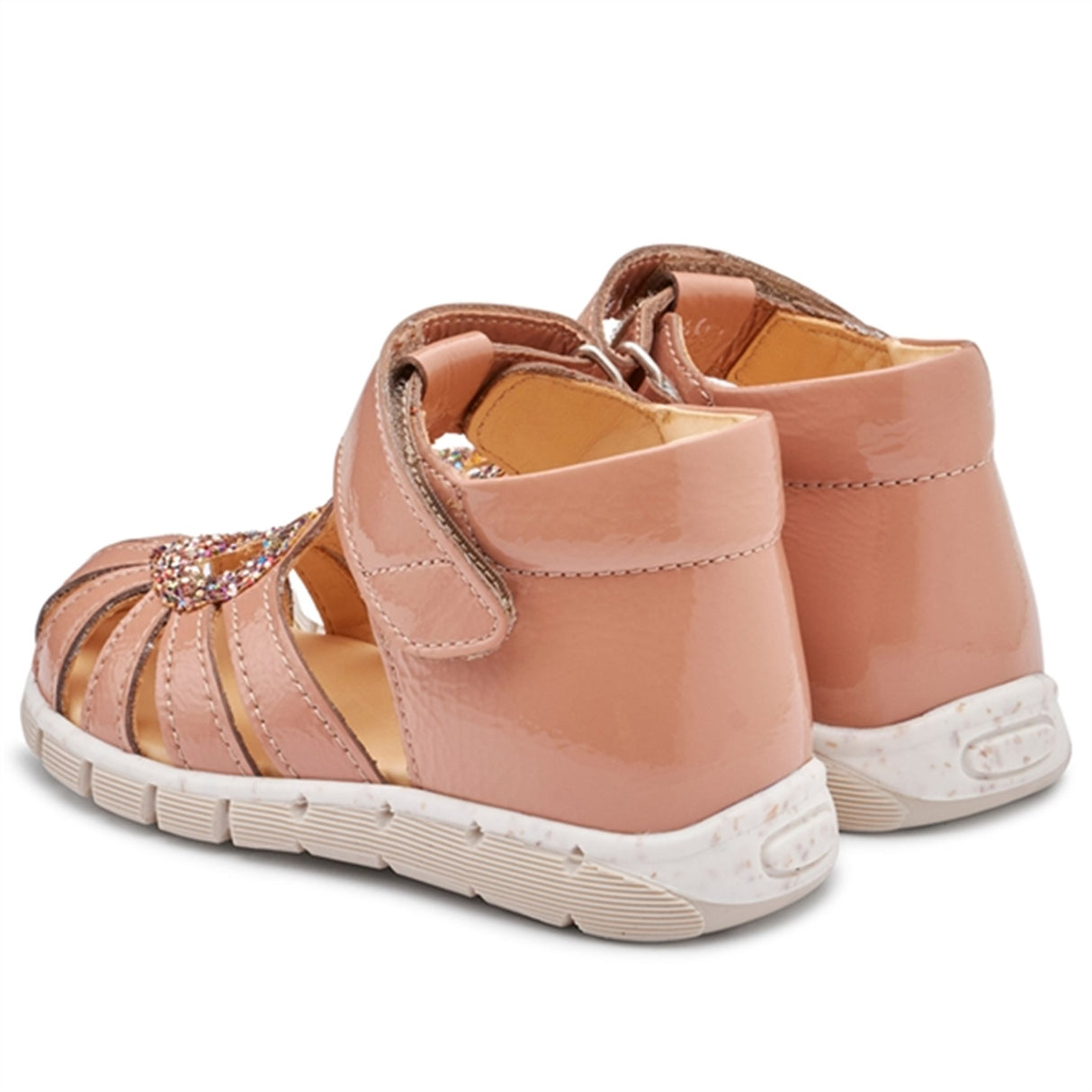 Angulus Starter Sandal W. Velcro Dark Peach/Multi Glitter 3