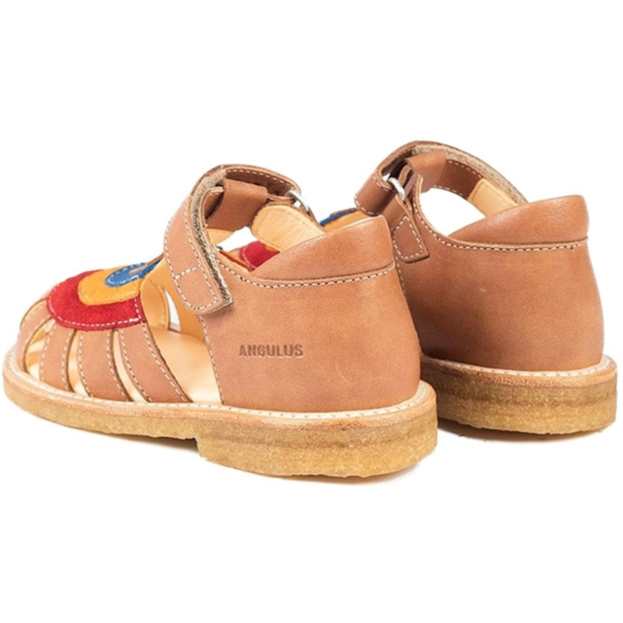 Angulus Sandals Tan/Red/Sun Yellow/Bright Blue 3