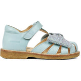 Angulus Sandal W. Bow And Velcro Mint/Mint Glitter 2