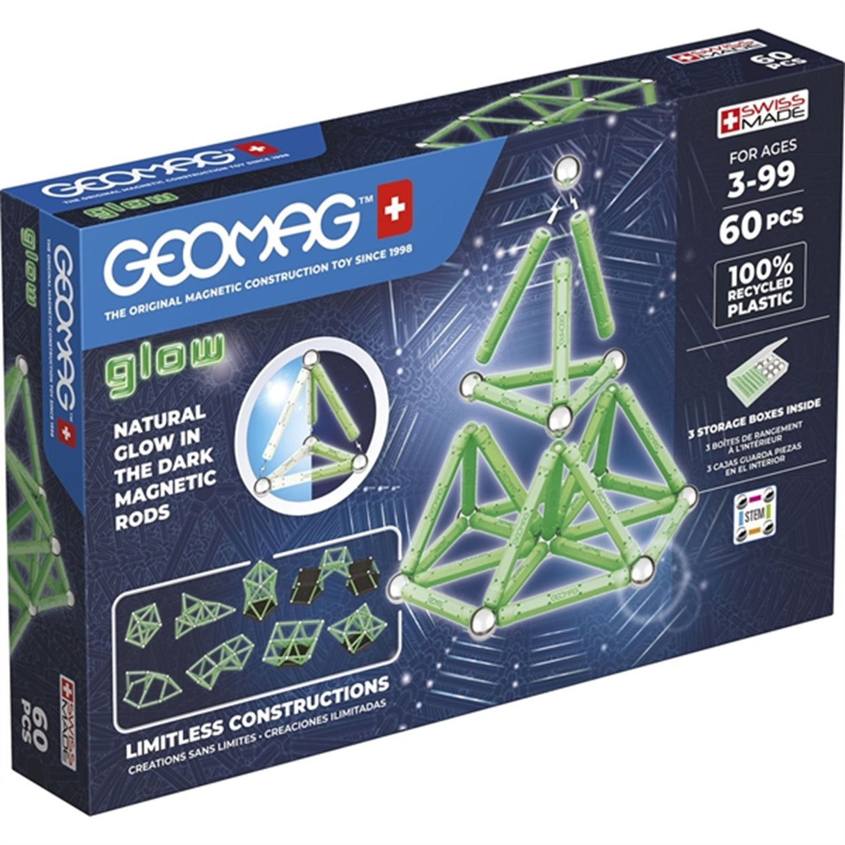 Geomag Glow Recycled 60 pcs