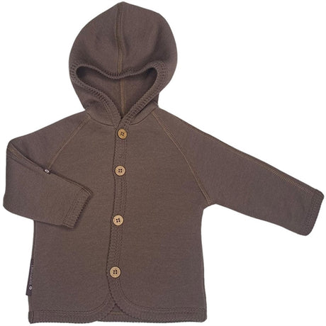 Smallstuff Wool Cardigan with Buttons and Hood Rose Brown