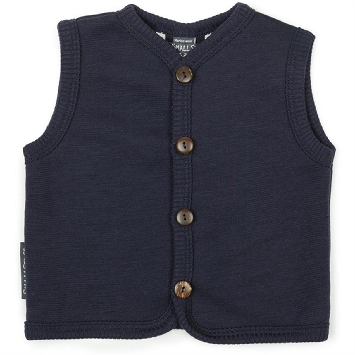 Smallstuff Wool Vest with Buttons Navy