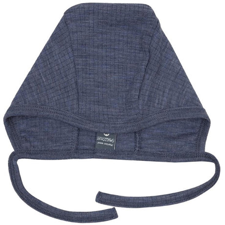 Smallstuff Wool Drop Needle Baby Helmet Denim Melange