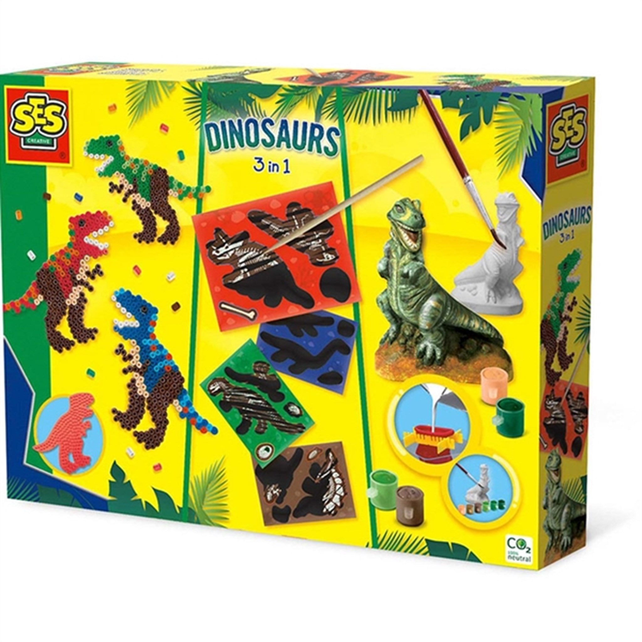 SES Creative - Cast and Paint - Dinosaurus 3-in-1