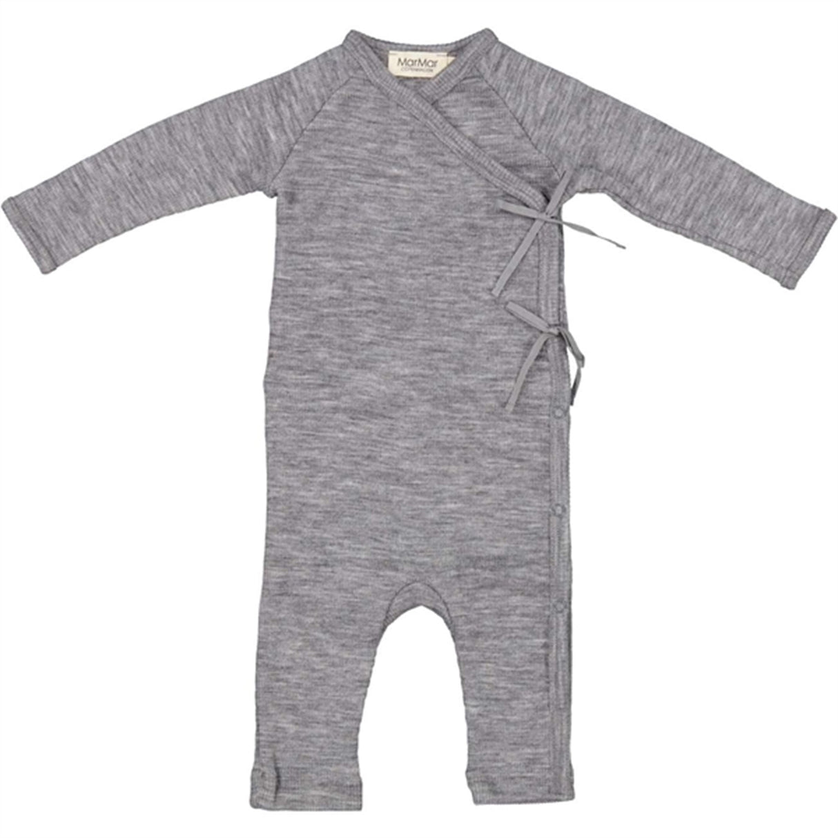 MarMar New Born Wool Rib Grey Melange Rula Romper