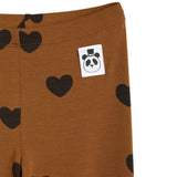 Mini Rodini Basic Hearts Brown Leggings 2