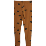 Mini Rodini Basic Hearts Brown Leggings 3