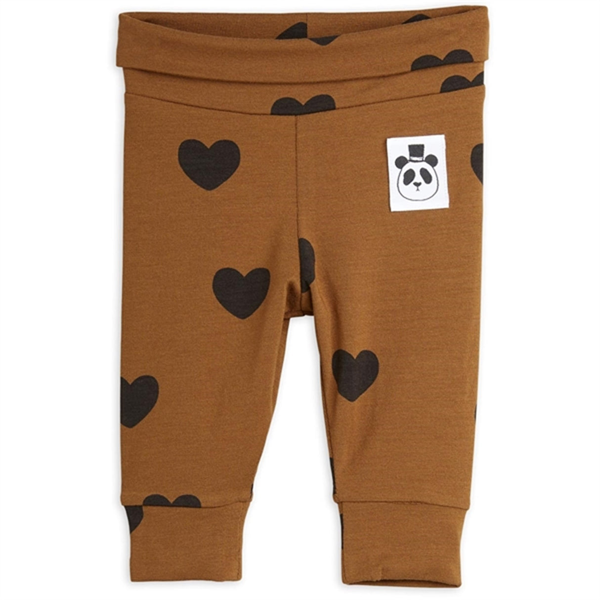 Mini Rodini Basic Hearts Brown Newborn Leggings