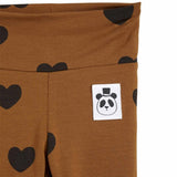 Mini Rodini Basic Hearts Brown Newborn Leggings 2