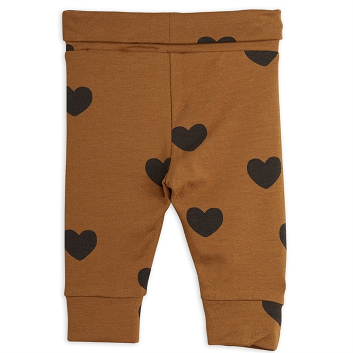 Mini Rodini Basic Hearts Brown Newborn Leggings 3