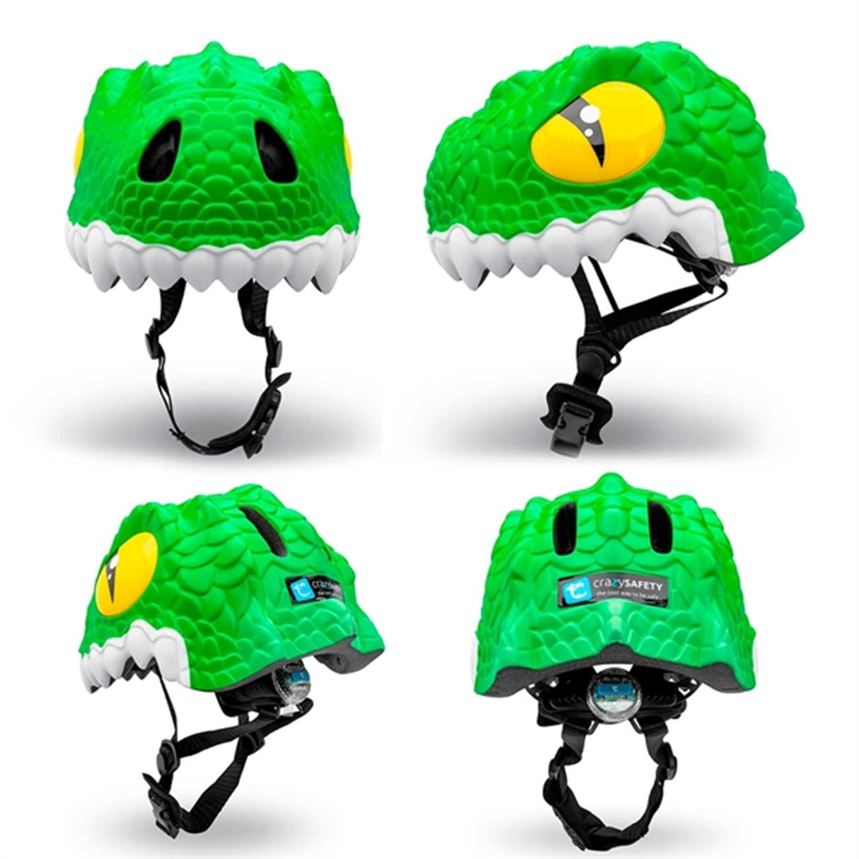 Crazy Safety Crocodile Bicycle Helmet Green