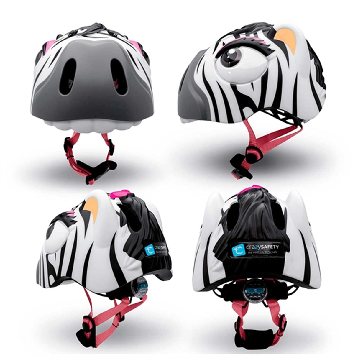 Crazy Safety Zebra Bicycle Helmet Black/White