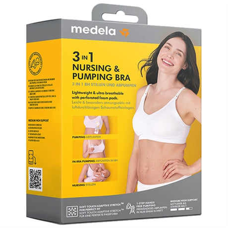 medela 3-i-1 Nursing and Pumping Bra White