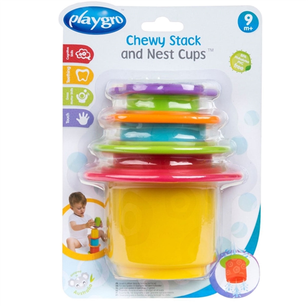 Playgro Stackable Cups with Bite Edge