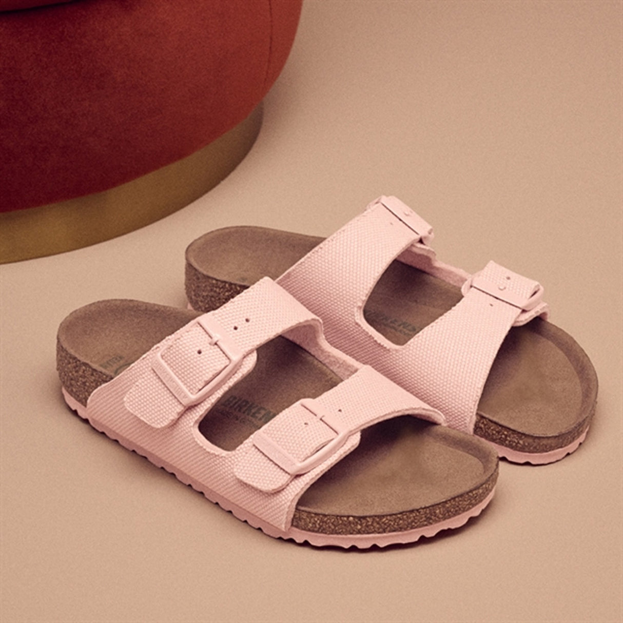 Birkenstock Arizona Kids TEX Canvas Soft Pink Sandals 3