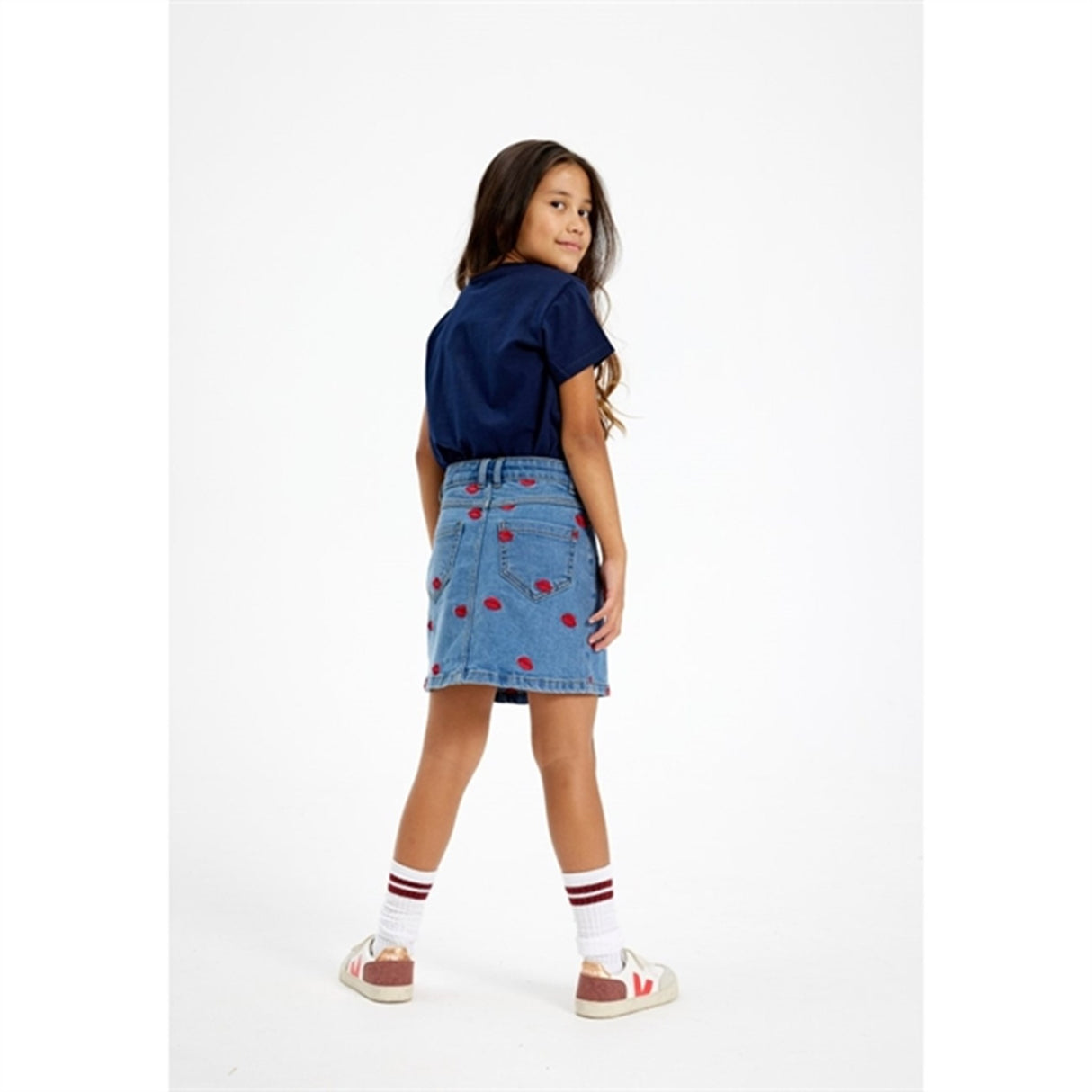 The New Medium blue Lips Denim Skirt 3