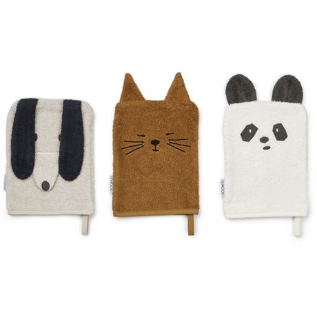 Liewood Sylvester Washcloth Animal mix 3-pack