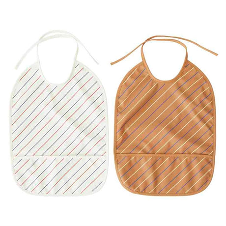 OYOY Bib Mellow/Caramel Striped 2-Pack