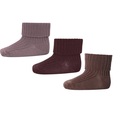 MP 59043 Wool Rib Baby Socks 3-pack Grape Skin