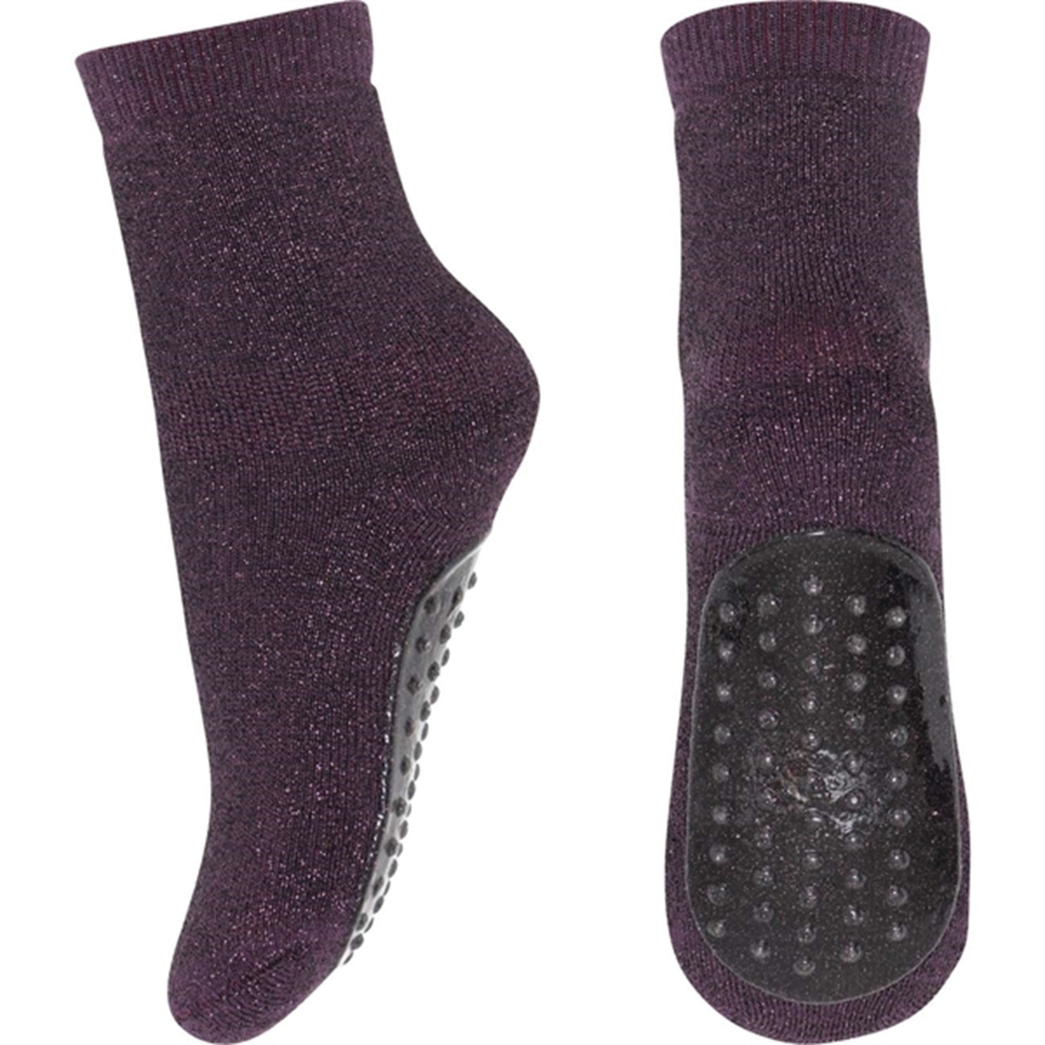 MP 79208 Celina Socks With Anti-Slip 2001 Metallic Glitter Dark Purple 2