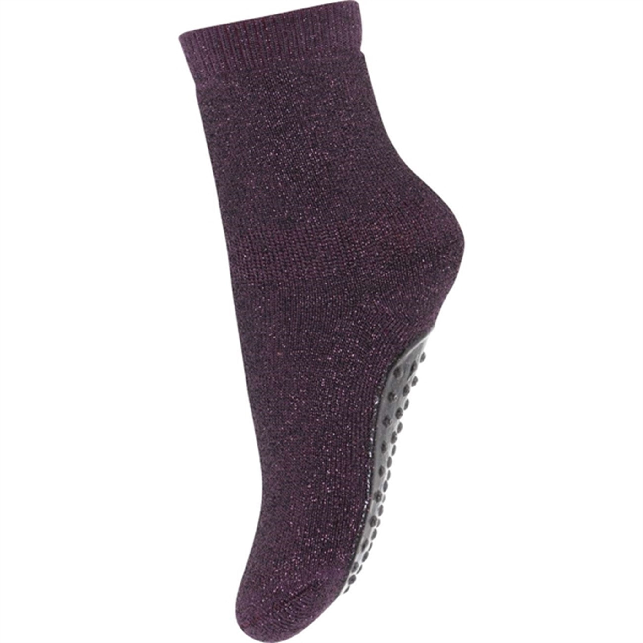 MP 79208 Celina Socks With Anti-Slip 2001 Metallic Glitter Dark Purple