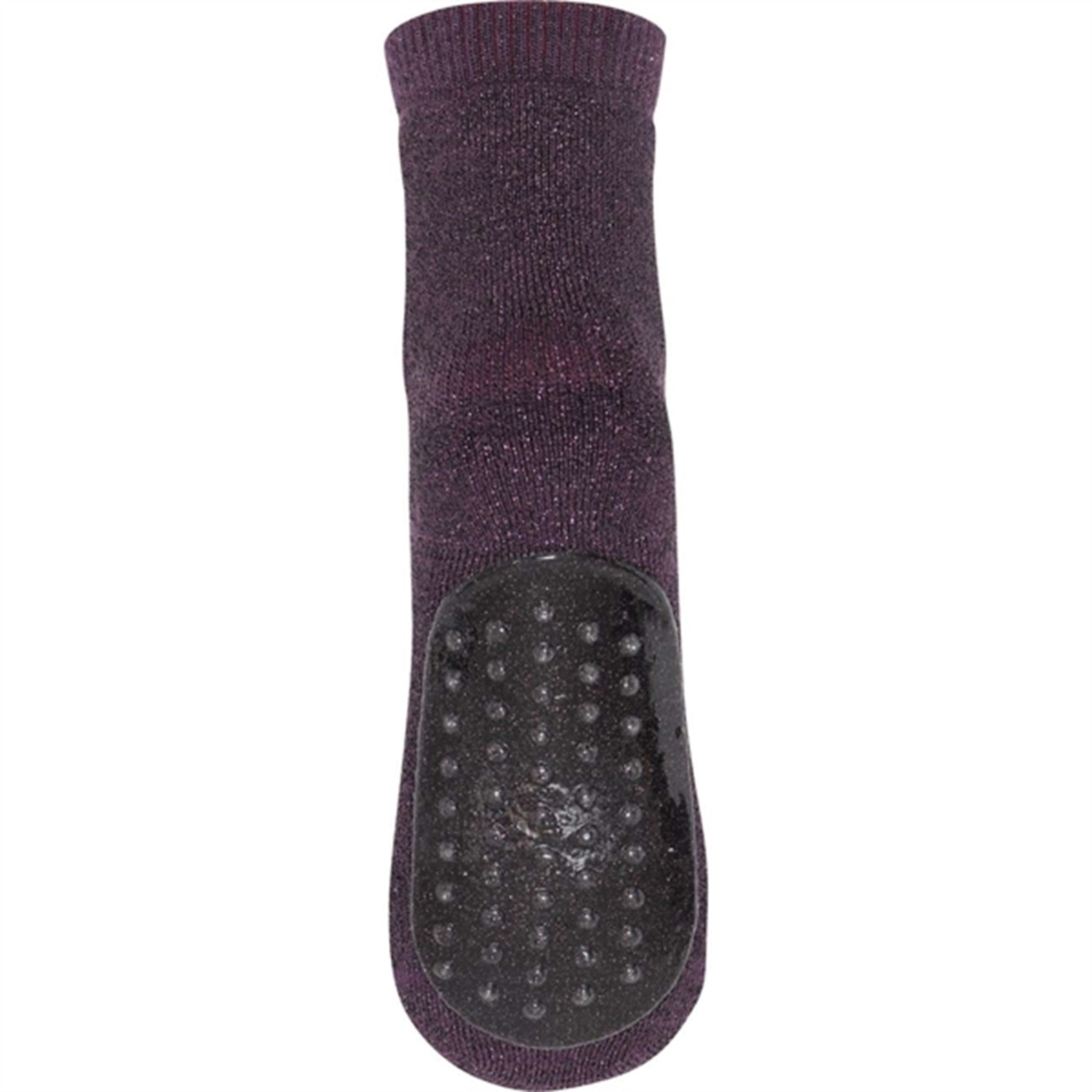 MP 79208 Celina Socks With Anti-Slip 2001 Metallic Glitter Dark Purple 3