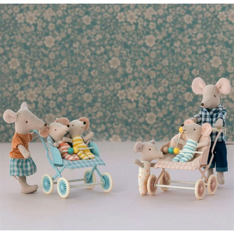 Maileg Stroller Baby Mouse Rose 2