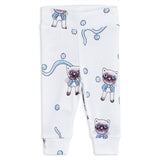 Mini Rodini Light Blue Siamese Aop Leggings