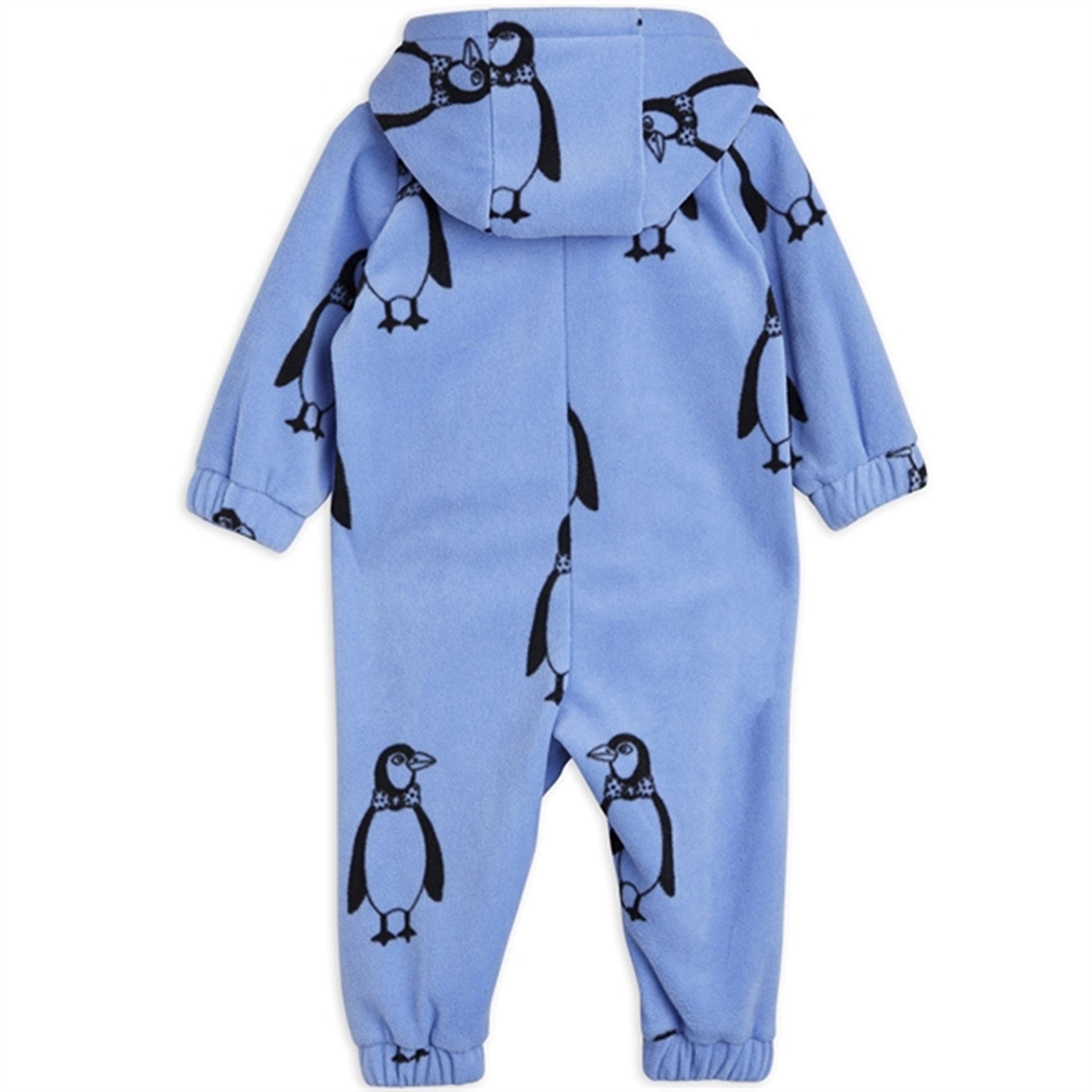 Mini Rodini Penguin Fleece Onesie Blue 2