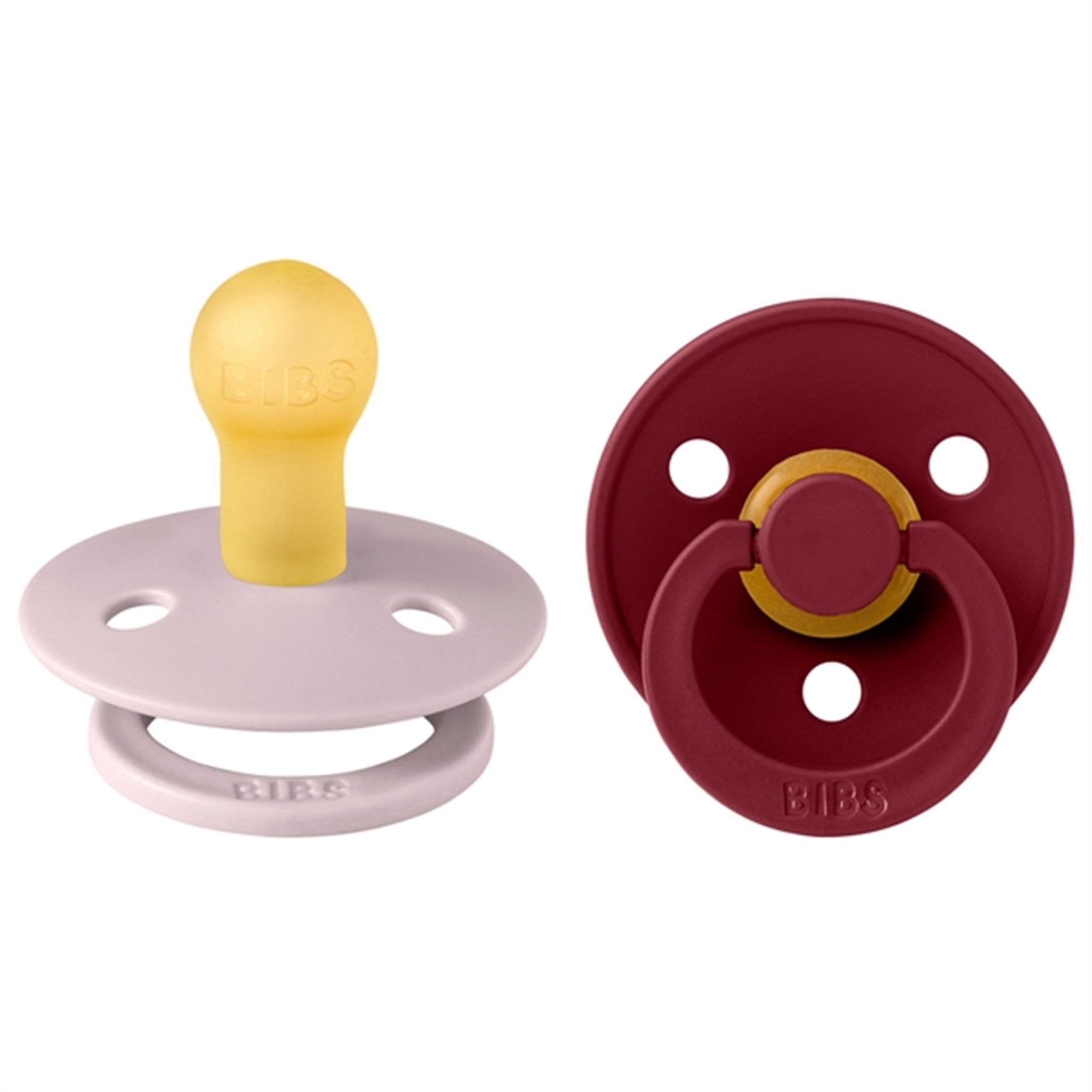 Bibs Colour Latex Pacifiers 2-pak Round Pink Plum/Elderberry