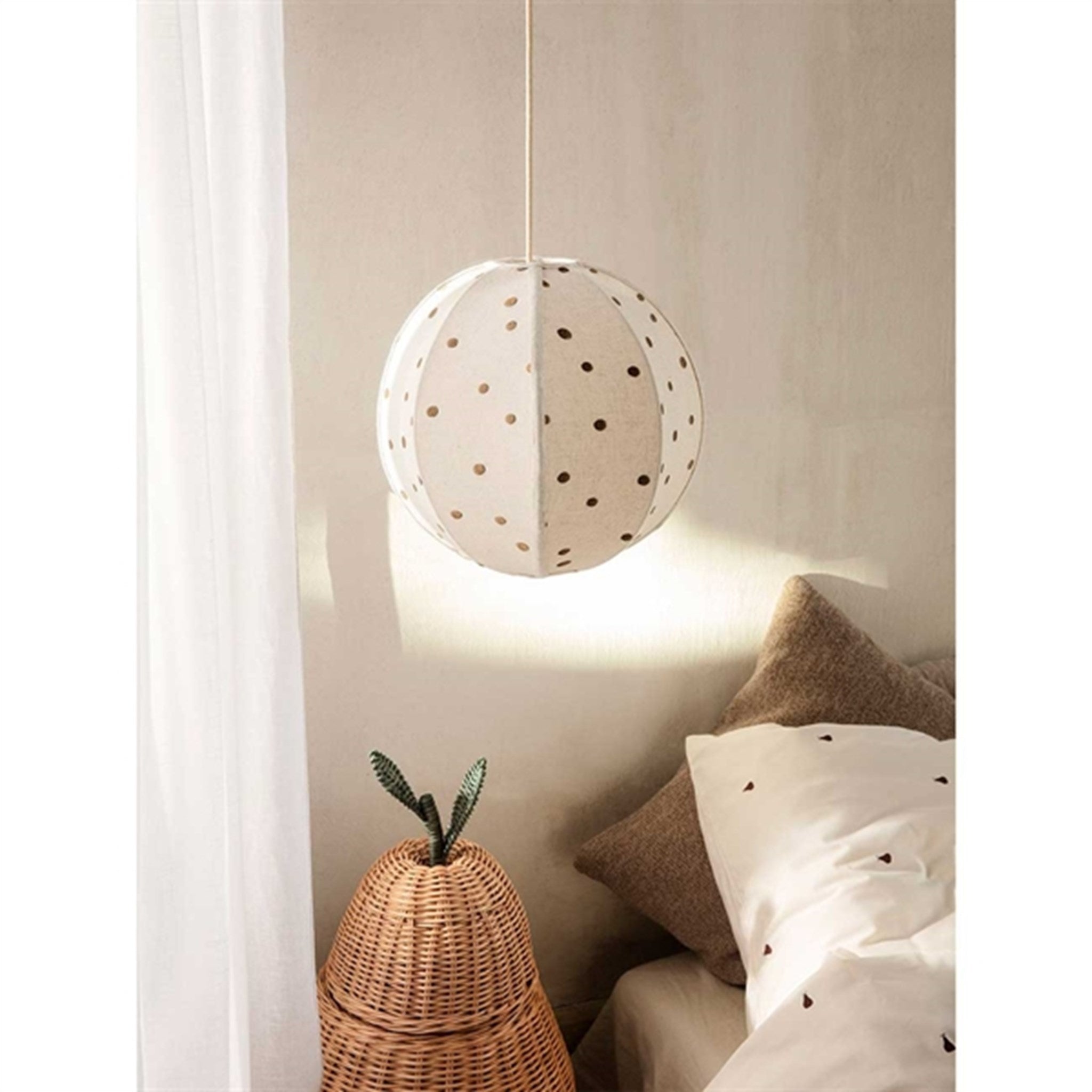 Ferm Living Lampshade Dots Embroidered Textile 2