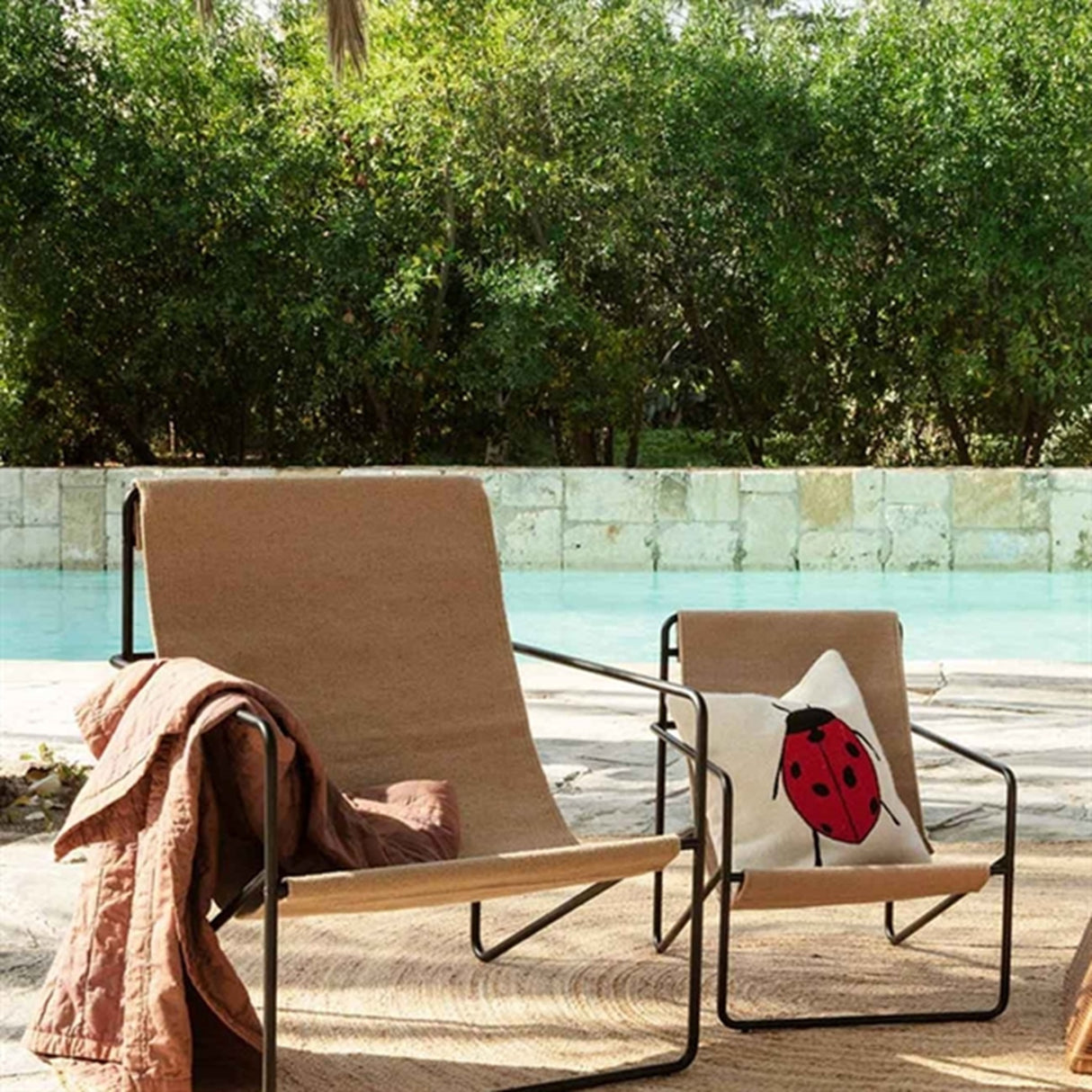 Ferm Living Forest Embroidered Cushion Ladybird