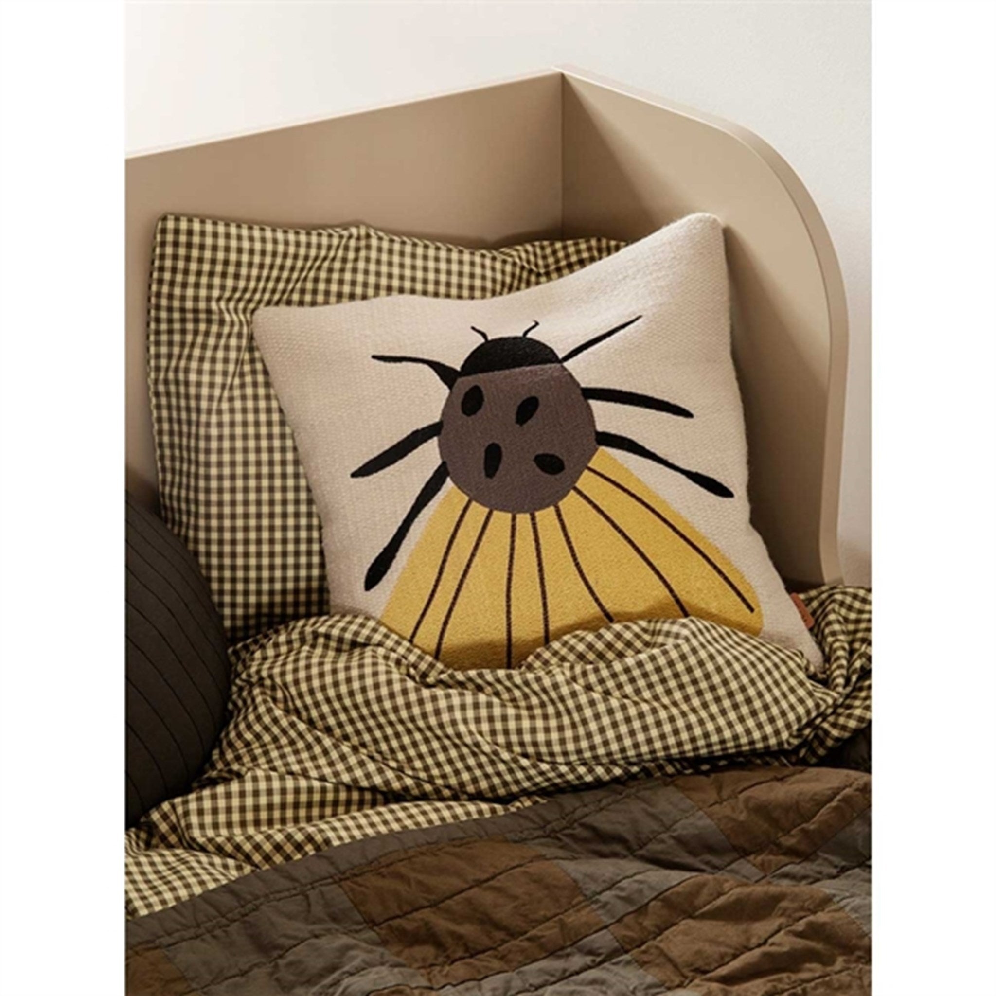 Ferm Living Forest Embroidered Cushion Moth 2