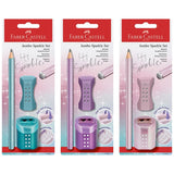 Faber-Castell Sparkle Jumbo Pencil, Eraser, Pencil Sharpener - Purple