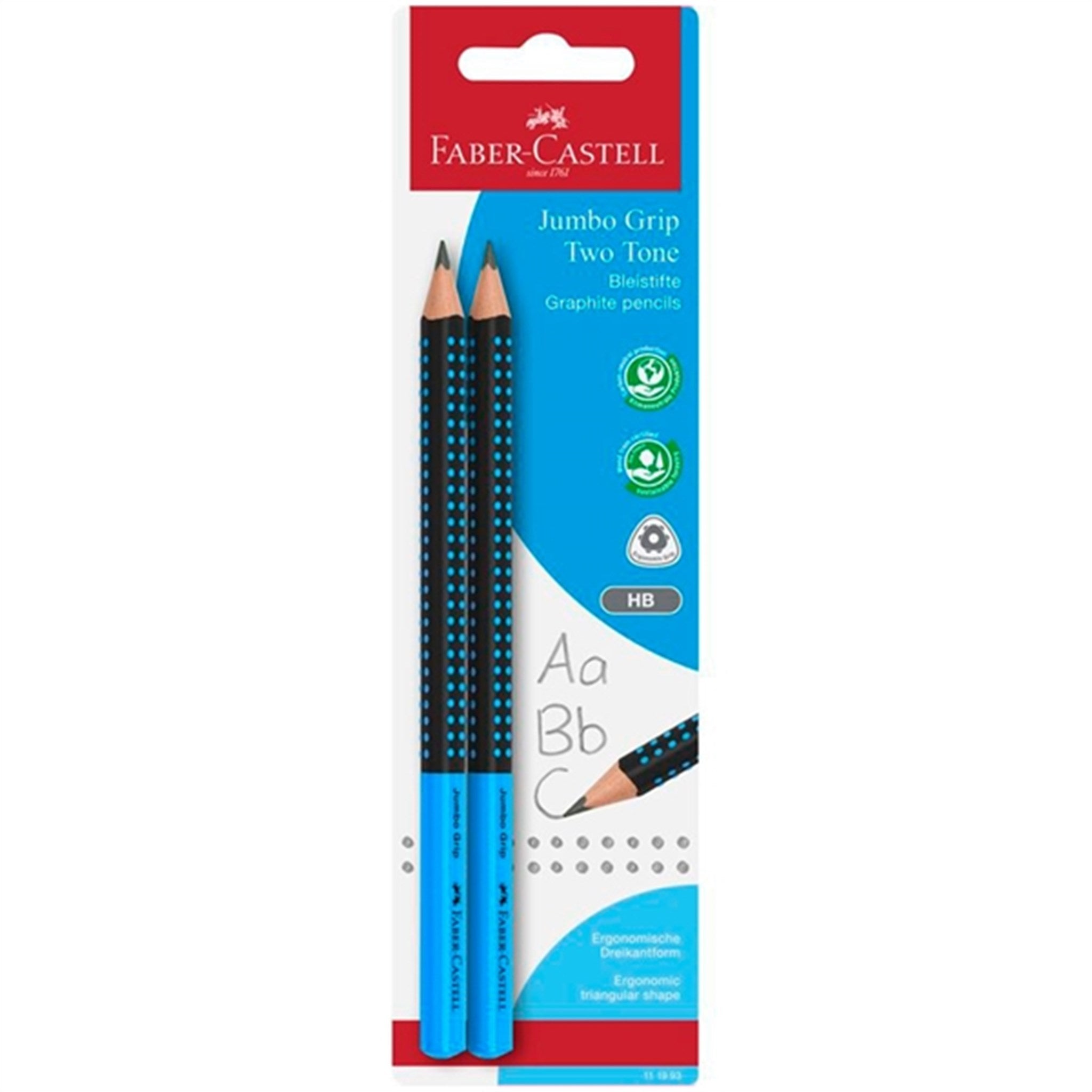 Faber Castell Jumbo Grip Pencils 2x2 Blue