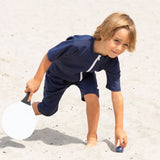 Petit Crabe Blue Noe Star Sunsuit with Zipper