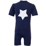 Petit Crabe Blue Noe Star Sunsuit with Zipper