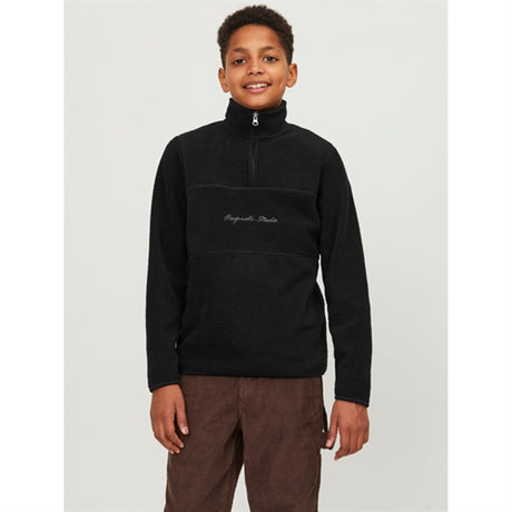 Jack & Jones Junior Black Hays Halfzip Fleece Jacket 2