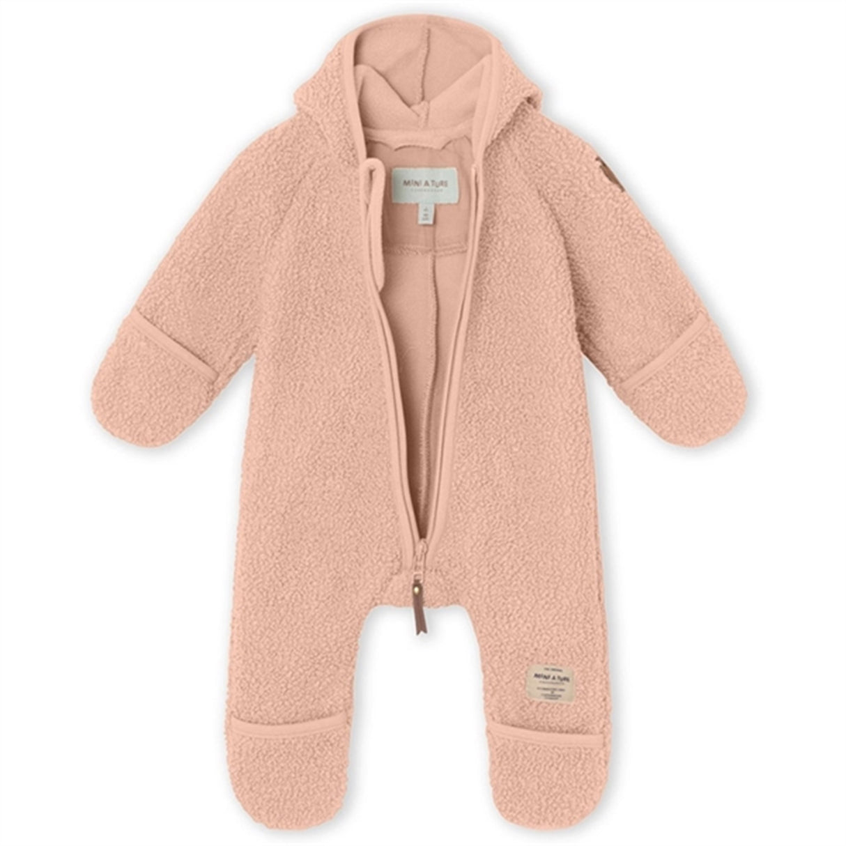 MINI A TURE Adel Teddy Fleece Jumpsuit Rose Dust 3