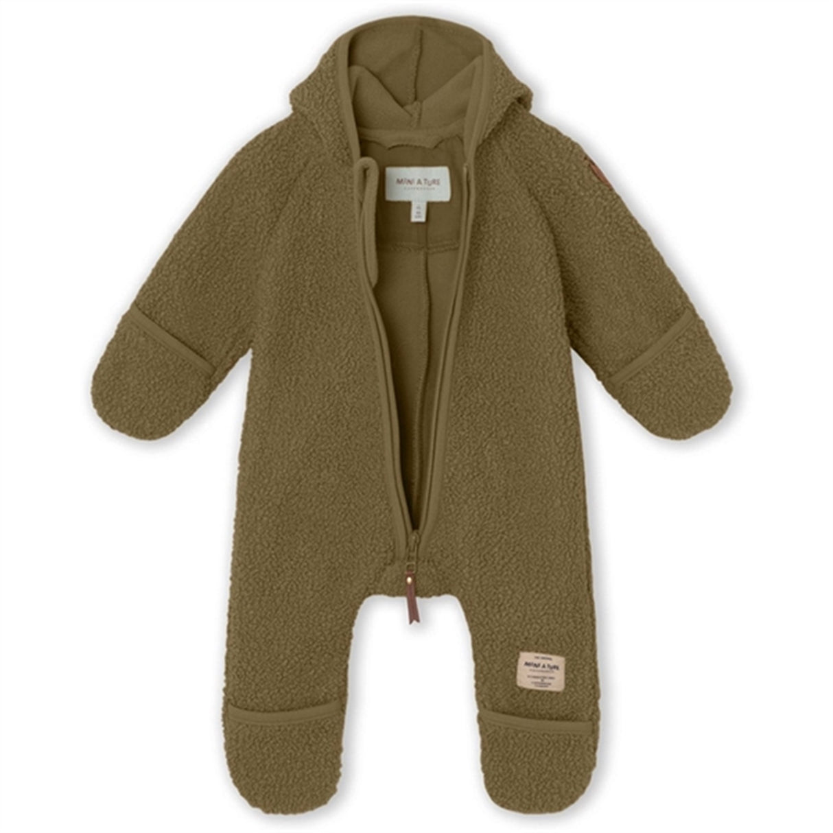 MINI A TURE Adel Teddy Fleece Jumpsuit Capers Green 2