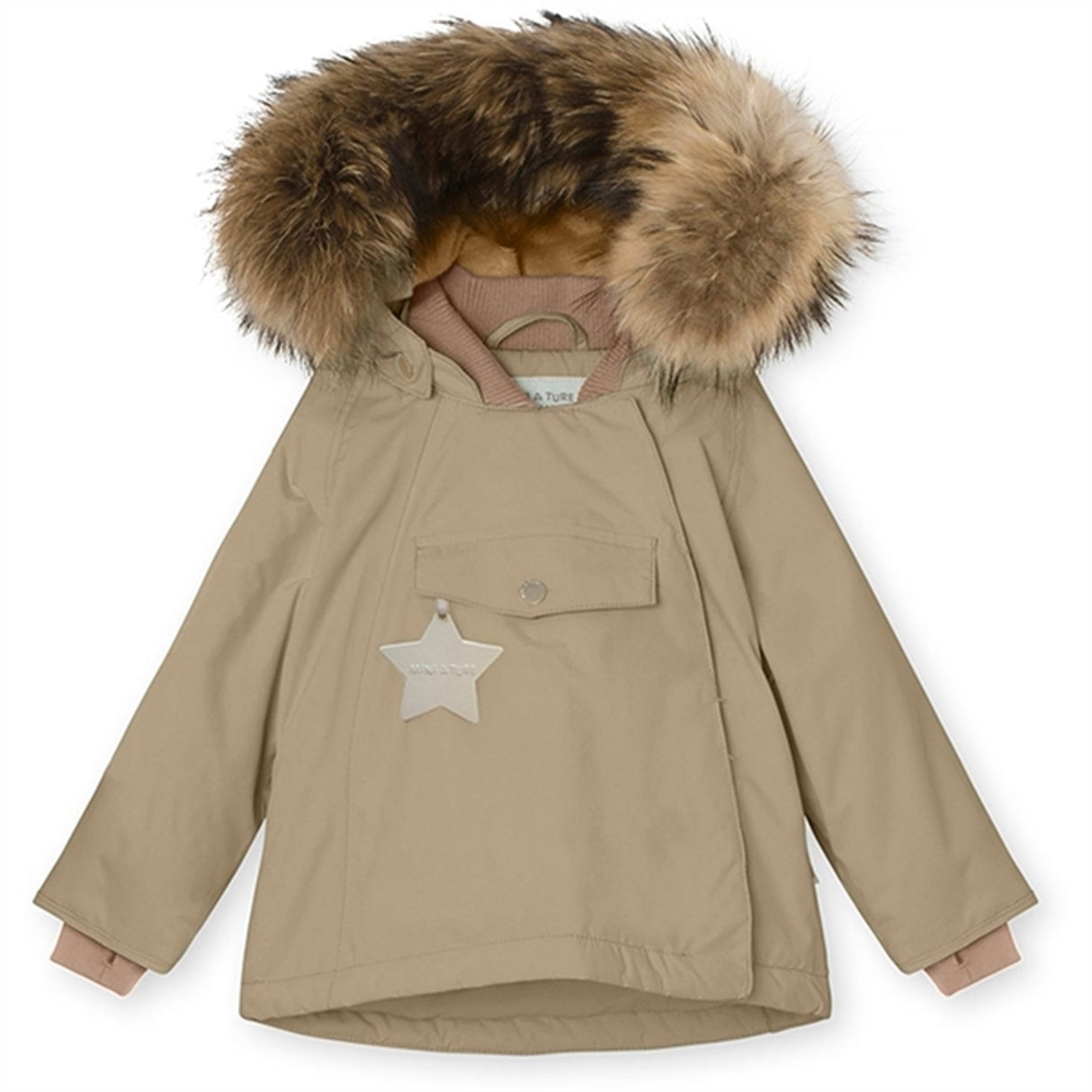 MINI A TURE Wang Fleece Fur Winter Jacket Savannah Tan