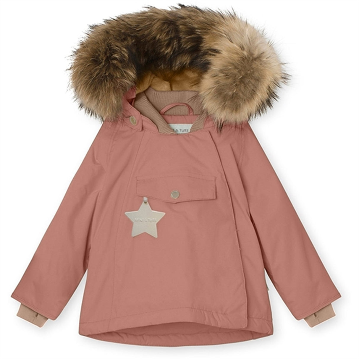 MINI A TURE Wang Fleece Fur Winter Jacket Wood Rose