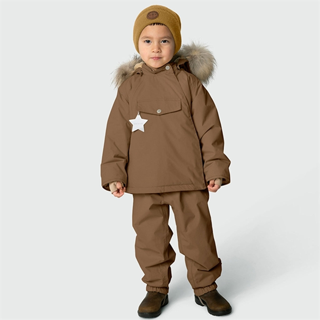 MINI A TURE Wang Fleece Fur Winter Jacket Wood 6